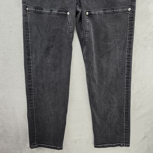 Hot Topic Double Knee Jeans Mens 30x30 Black Straight Carpenter Pants Grunge - Picture 3 of 13